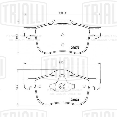 Колодки тормозные дисковые передние для автомобилей Volvo S60 (00-)/S80 (98-)/XC70 (02-)