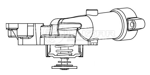 Термостат для автомобилей Chevrolet Captiva (06-)/Opel Antara (07-) 3.2i (82°С) (с корпусом)
