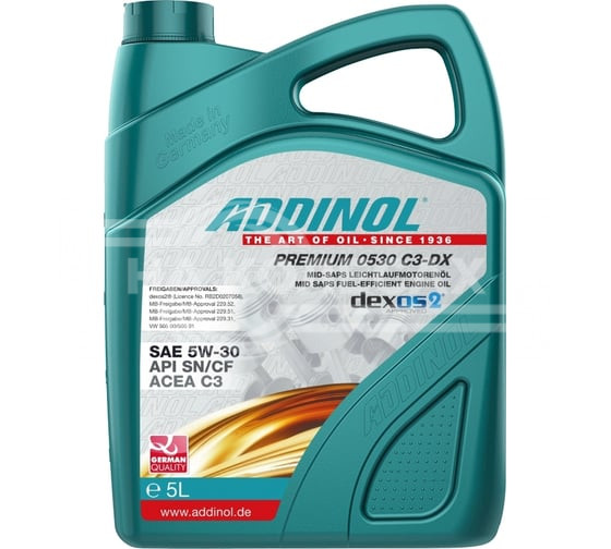Моторное масло Addinol Premium 0530 C3-DX синтетическое, 5W-30