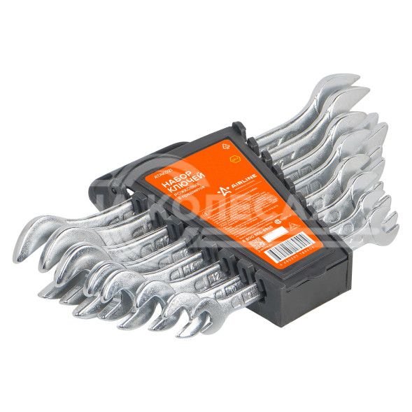 Набор ключей рожковых 8 пр. (8*10,10*12,12*13,14*15,13*17,17*19,19*22,22*24мм) пласт. держатель