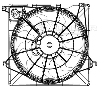 Электровентилятор охлаждения для автомобилей Hyundai Santa Fe III (12-) 2.2D (с кожухом и резистором)