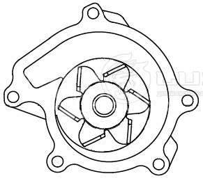 Насос водяной для автомобилей Toyota Vitz (99-)/FunCargo (99-)/Platz (00-)/Yaris (99-) 1.0i/1.3i [SZ] 3отв.