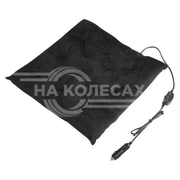 Подушка с подогревом на сиденье 12В, 19/26 Вт (41*41 см), стеганная, черная