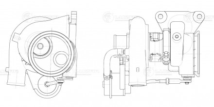 Турбокомпрессор для а/м PSA Boxer (06)/Jumper (06-) 2.2D (TD03)
