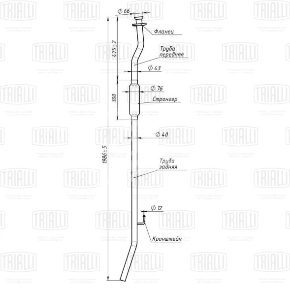 Глушитель для автомобилей Renault Symbol I/II (00-/08-) дополнительный (резонатор) (алюминизированная сталь)