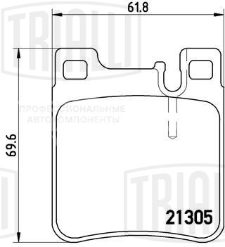 Колодки тормозные для автомобилей Mercedes E (W210) (95-) дисковые задние 62x70