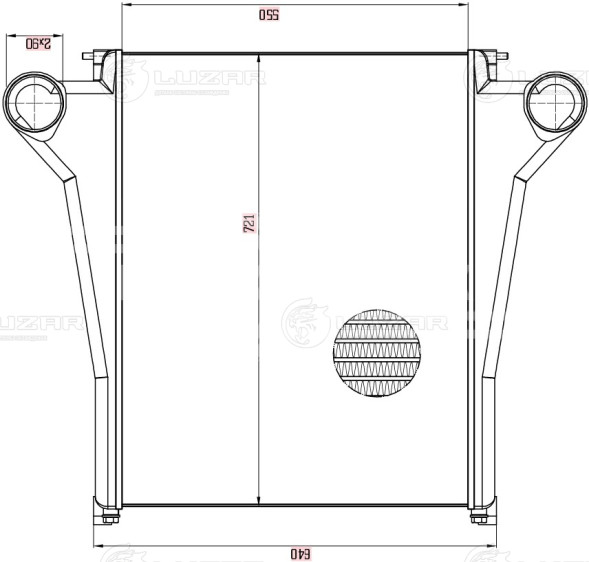 ОНВ (радиатор интеркулера) для автомобилей Урал Next 73945/7470 6х4 с дв. ЯМЗ 536/653