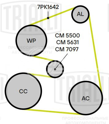 Ролик приводного ремня для автомобилей Nissan Patrol (97-) 3.0d (только ролик натяж.) (85x31)