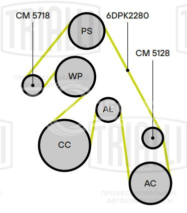 Ролик приводного ремня для автомобилей Ford Mondeo IV (07-) 2.0T с натяжным механизмом