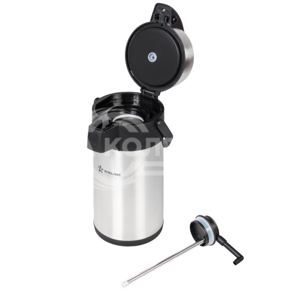 Термос с помпой 3,0 л., нержавеющая сталь (304), металлик