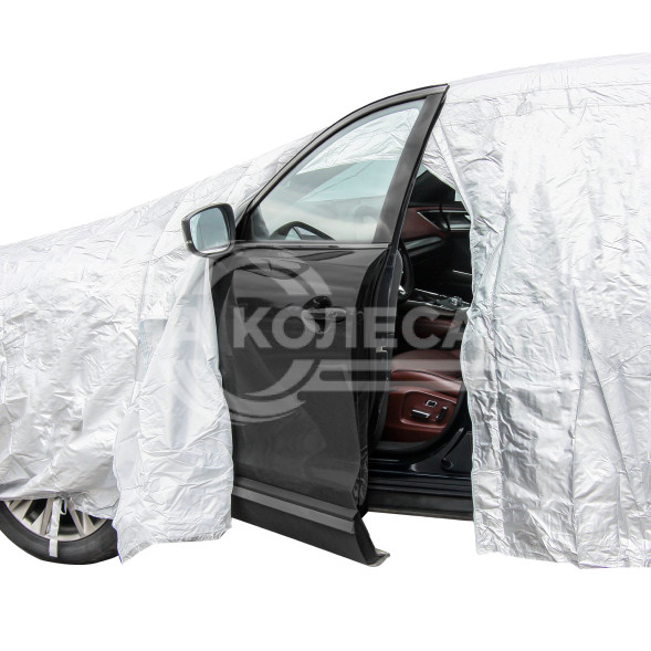 Чехол-тент на автомобиль защитный, XL(510*195*150см) молния для двери, универсал., серый