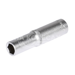 Головка торцевая 1/4" DR шестигранная 7мм глубокая пласт. подвес
