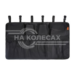 Органайзер на спинку заднего сиденья, 1/1, цельный с карманами, цвет черный