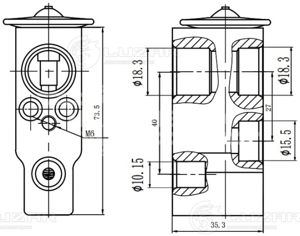 Клапан расширительный кондиицонера (ТРВ) для автомобилей Civic VIII (06-)