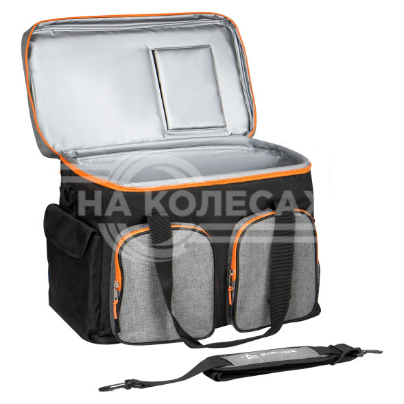 Сумка-холодильник (термосумка) PRO, 36л, 44*33*25см, водонепр., чер./сер.