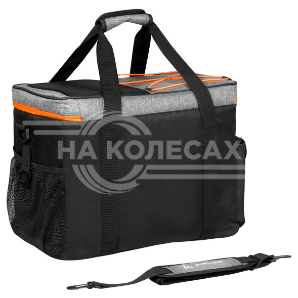 Сумка-холодильник (термосумка) PRO, 36л, 44*33*25см, водонепр., чер./сер.