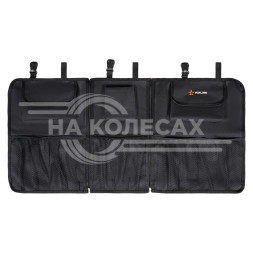 Органайзер на спинку заднего сиденья, 3/3, раздельный на молнии, с карманами, черный