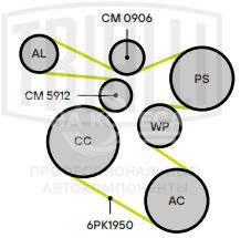 Ролик приводного ремня для автомобилей Лада Largus (12-)/Renault Logan (04-) 1.4i/1.6i/Changan CS35 (12-) 1.6i (опорный)