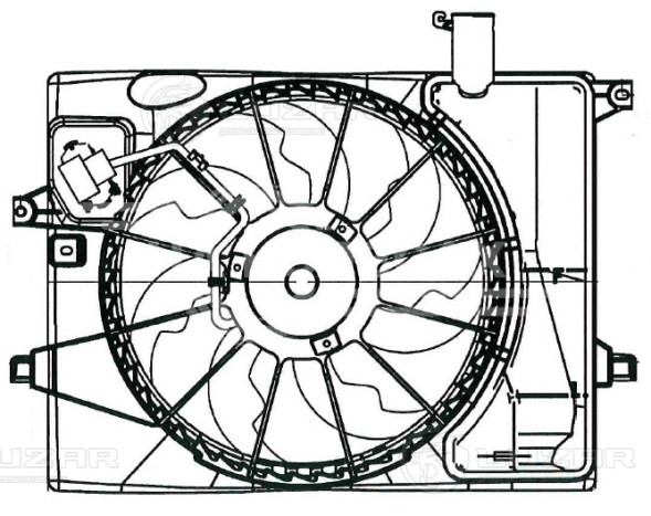 Электровентилятор охлаждения для автомобилей Elantra (AD) (15-) (с кожухом и резистором)