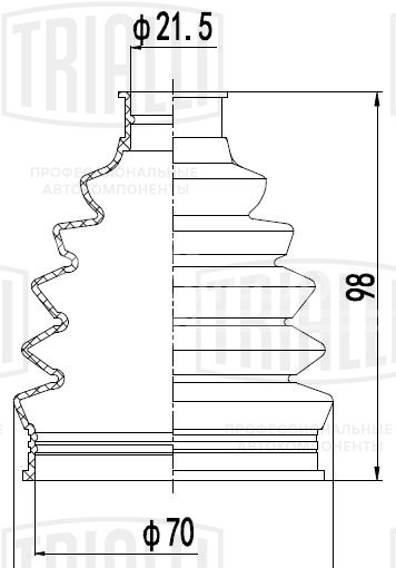 Пыльник ШРУСа наружного для автомобилей Renault Logan II (12-)