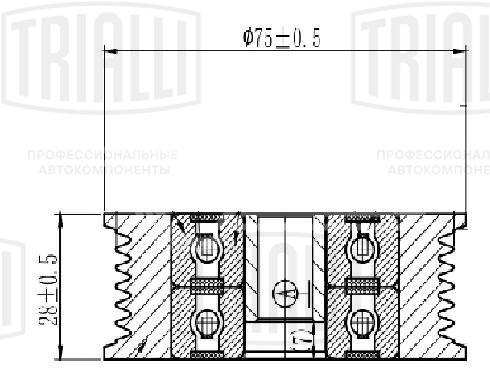 Ролик приводного ремня для автомобилей Mazda 6 (07-) 1.8i/2.0i/2.5i (опорный верхний без кронштейна) без ГУР