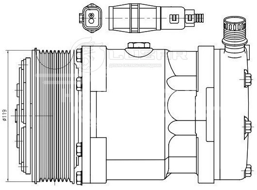 Компрессор кондиционера для автомобилей MAN TGA (02-)/TGS (07-)/TGX (07-)
