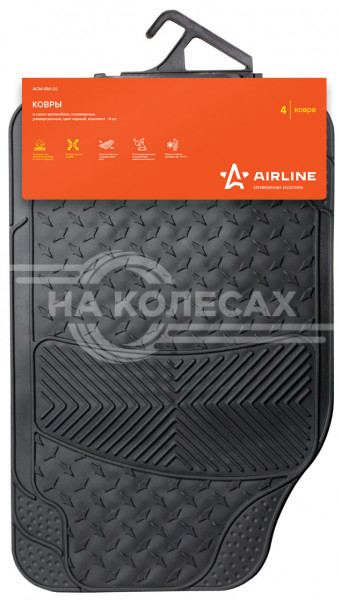 Ковры полимерные в салон автомобиля, универсальные, цвет черн., компл. 4 шт.