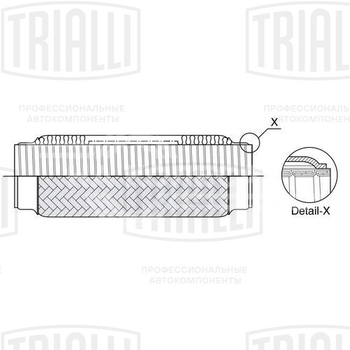 Виброкомпенсатор выхлопной трубы (Гофра) 70x200 InterLock (нержавеющая сталь)