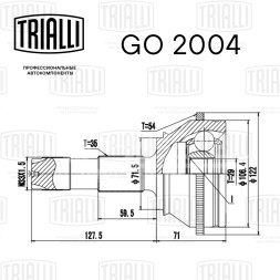 ШРУС наружный для автомобилей Fiat Ducato/Citroen Jumper/Peugeot Boxer (94-) 2.0/2.5 1800 кг. ABS