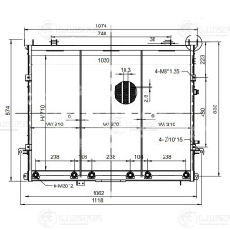 Радиатор масляный для тракторов К-744Р1 с дв. ЯМЗ-238НД (3 секц.) (унив., тип ОРЗ/Композит)