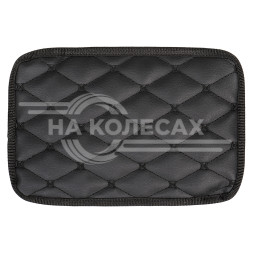 Чехол на подлокотник, универсальный, 200*300 мм, стёганная экокожа, цвет черный
