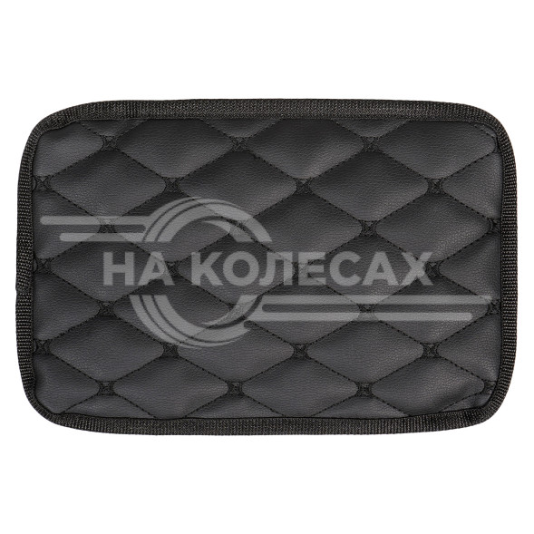 Чехол на подлокотник, универсальный, 200*300 мм, стёганная экокожа, цвет черный
