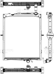 Радиатор охлаждения для автомобилей Volvo Trucks FH (12-)/Renault Trucks (C,K,T-series) (13-) (с рамкой)
