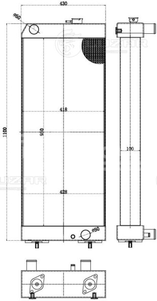Радиатор охлаждения для экскаваторов Caterpillar 324D/325D/326D/329D с дв. CAT C7