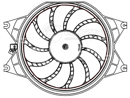 Электровентилятор кондиционера для автомобилей KIA Sorento (06-) 2.5D (с кожухом)