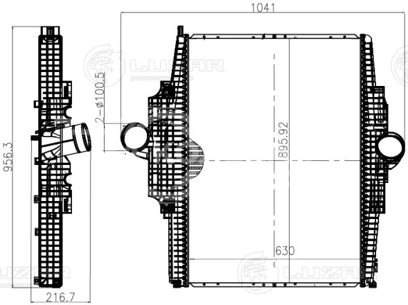 ОНВ (радиатор интеркулера) для автомобилей КАМАЗ 5490/Mercedes-Benz Axor (01-)