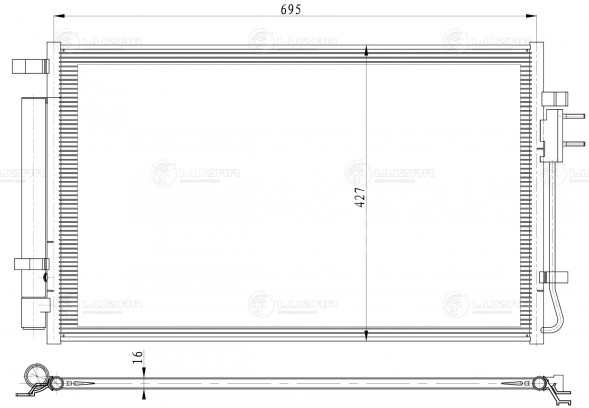 Радиатор кондиционера для автомобилей Hyundai Tucson (20-)/Kia Sportage (21-) 2.0i