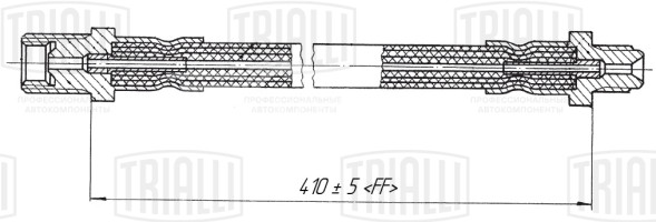 Шланг тормозной передний для автомобилей УРАЛ 375/4320/5557/5323 L=410мм (короткий)