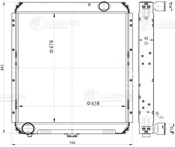 Радиатор охлаждения для автомобилей КАМАЗ 54115