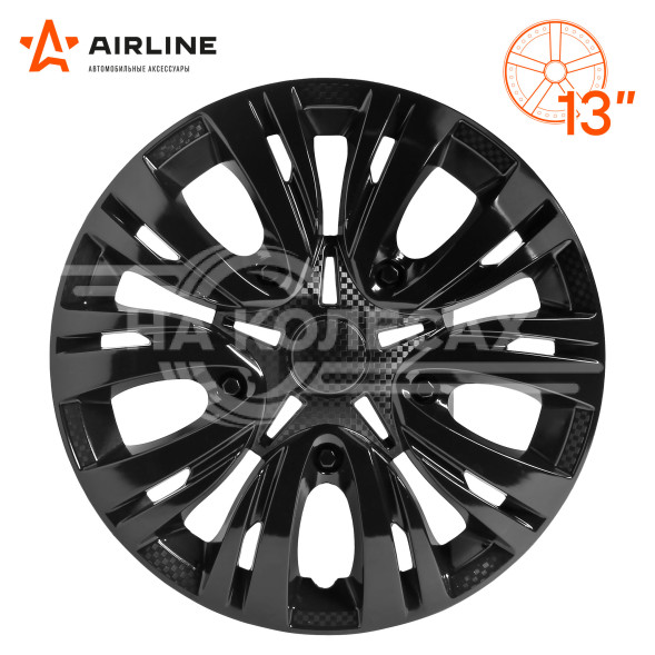 Колпаки колесные 13&quot; &quot;Лион&quot;, черный глянец, карбон, компл. 2 шт.