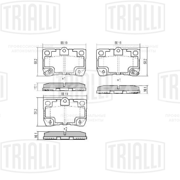 Колодки тормозные для автомобилей Lexus GS (05-) / IS (05-) дисковые задние