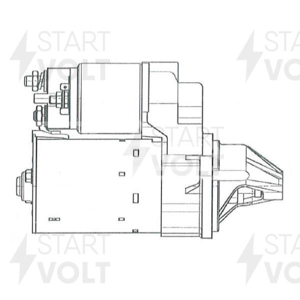 Стартер для автомобилей Daewoo Nexia (94-)/Chevrolet Lanos (05-) 1.5i (тип BOSCH) (Z=9) 1,1кВт
