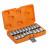 Набор головок 1/2&quot; DR TORX E10-E24 и головок со вставками TORX T20-T70 длиной 55мм 19 предметов в кейсе