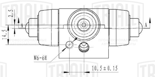 Цилиндр тормозной задний для автомобилей VW Polo (94-)/Golf III (91-)/Audi 80 (78-) левый/правый d=15.9мм