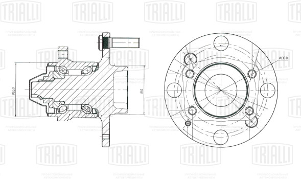 Ступица задняя в сборе с подшипником для автомобиля Chevrolet Lacetti (04-)