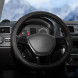 Оплетка на руль, искусст. кожа, рельефная, черная, красн. прошивка, 38 см/М