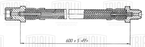 Шланг тормозной задний для автомобилей УРАЛ 375/4320/5557/5323 L=600мм (длинный)