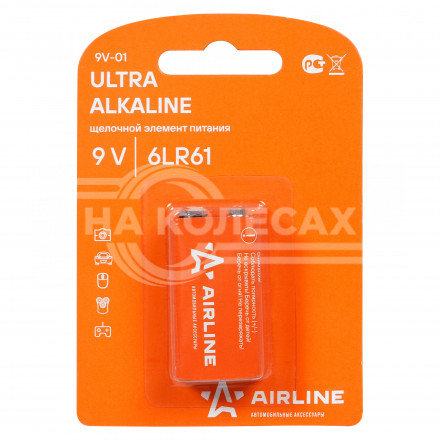 Батарейка 6LR61/Крона 9V щелочная 1 шт.
