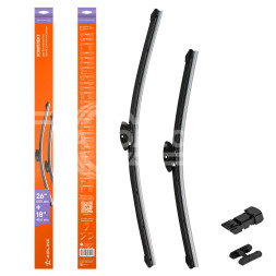 Щетки стеклоочистителя 650/450мм (26&quot;/18&quot;) бескаркасные для а/м Toyota Camry (11-), Mitsubishi Outlander (12-), Kia Optima (09, 15-), Hyundai Sonata (10-), 2 шт. 3 типа адптр