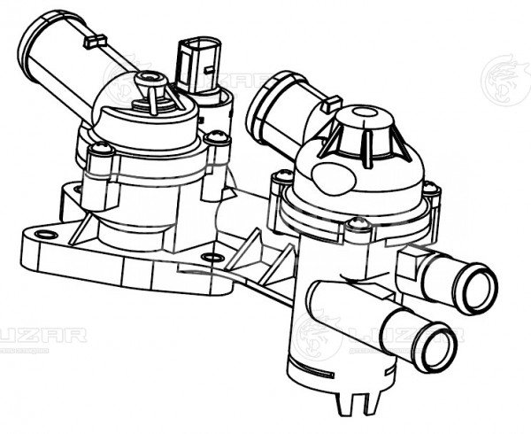 Термостат для автомобилей VW Golf IV (08-)/Tiguan (08-) 1.4T [CAXA] (105/83°С) (с пластиковым корпусом)